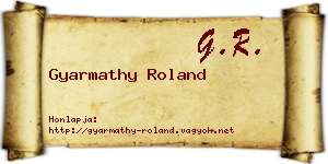 Gyarmathy Roland névjegykártya
